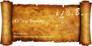 Őry Bende névjegykártya
